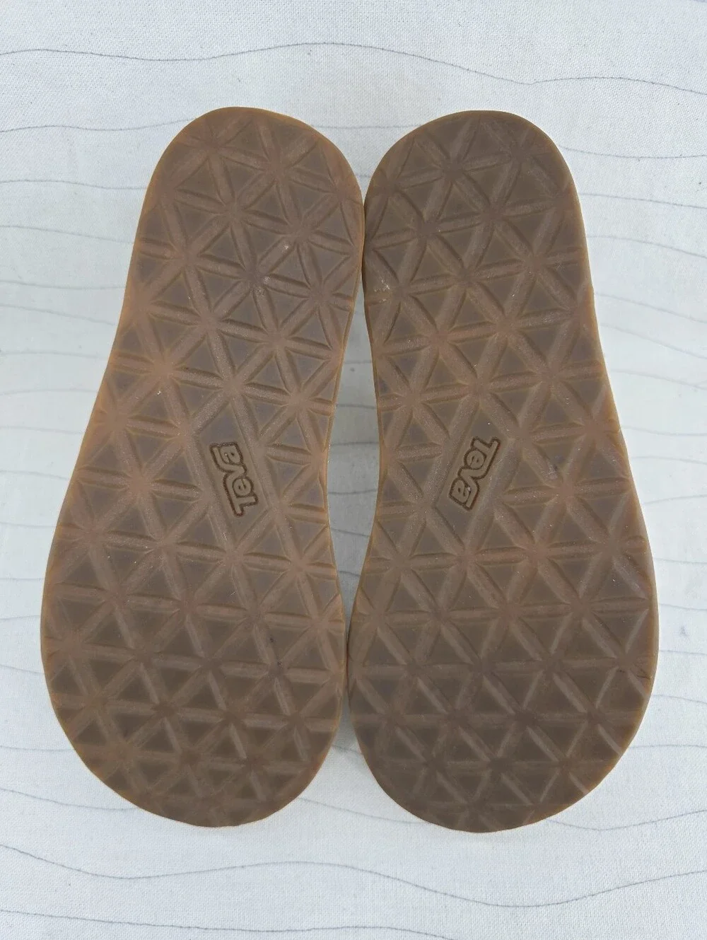 Teva Womens Midform Universal Geometric Beige Leathe4 Sandals 1090873 Size 7